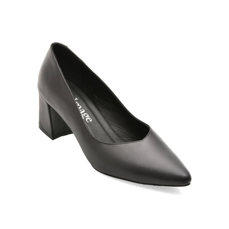 Pantofi eleganti IMAGE negri, 1065, din piele naturala