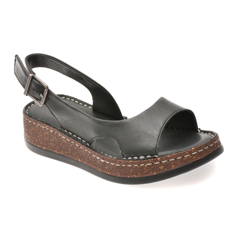 Sandale FLAVIA PASSINI negre, 25100, din piele naturala