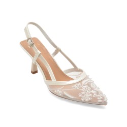 Pantofi eleganti EPICA albi, 9166, din material textil