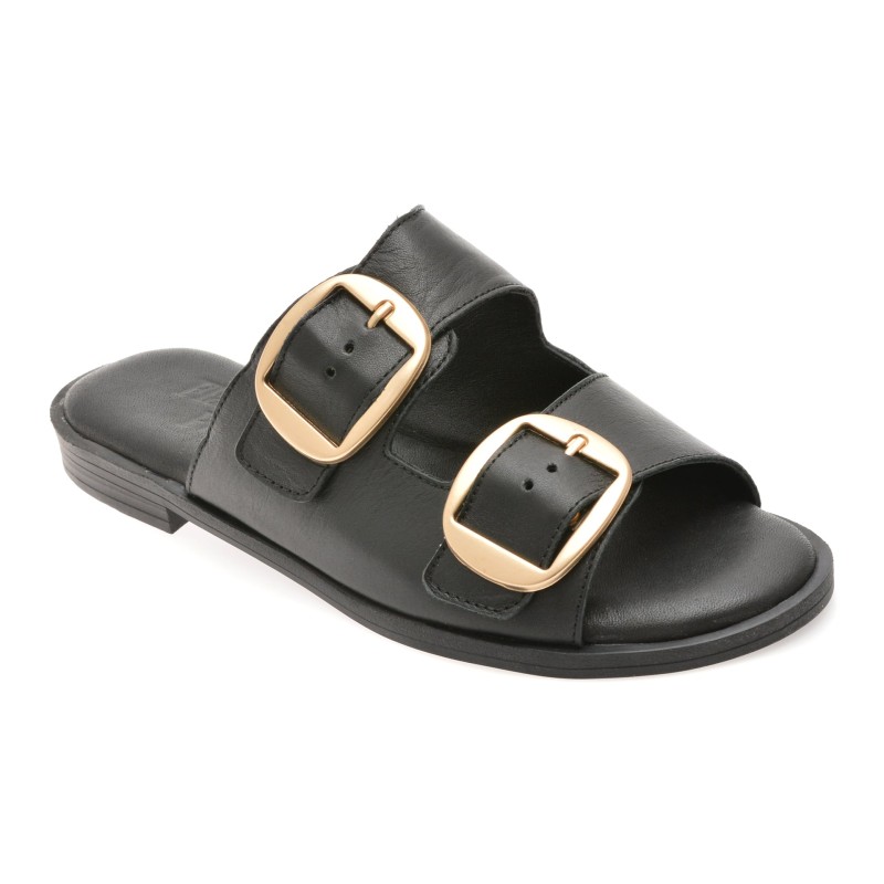 Papuci FLAVIA PASSINI negri, 251445, din piele naturala