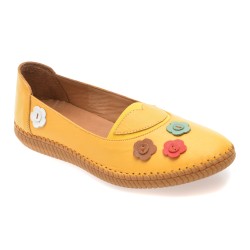 Balerini FLAVIA PASSINI galbeni, 244410, din piele naturala