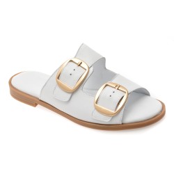 Papuci FLAVIA PASSINI albi, 251445, din piele naturala