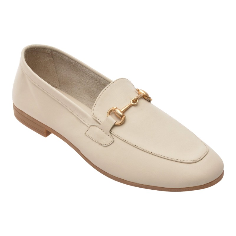 Mocasini FLAVIA PASSINI albi, GTB1, din piele naturala