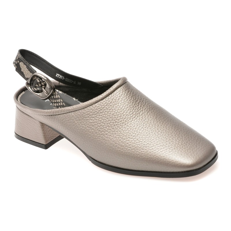 Pantofi EPICA gri, XT393, din piele naturala