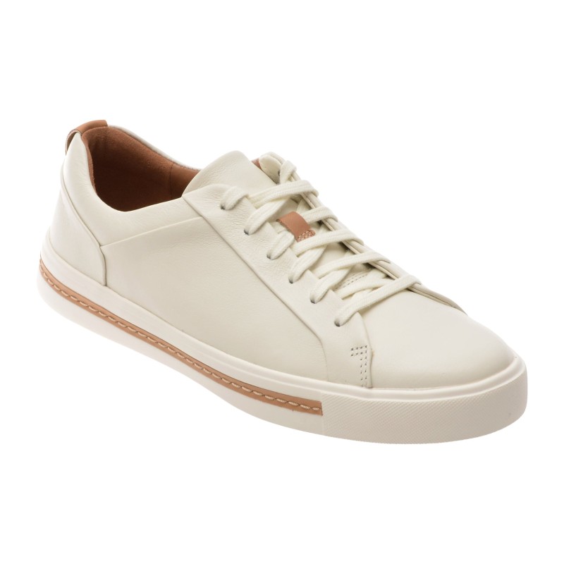 Pantofi sport CLARKS albi, UNMALA, din piele naturala