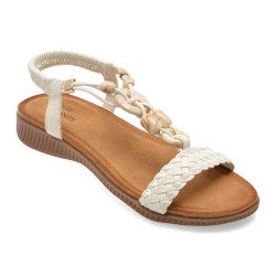 Sandale FLAVIA PASSINI albe, 919, din piele ecologica