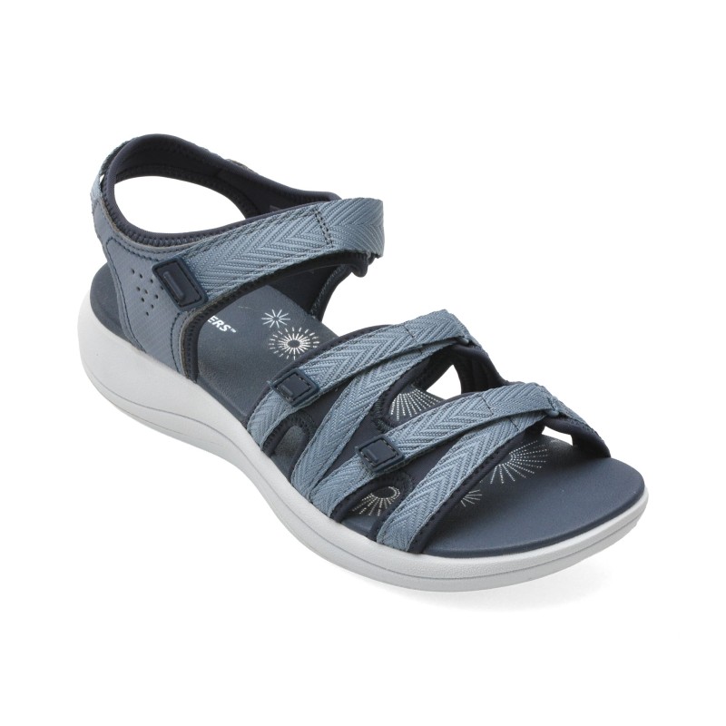 Sandale CLARKS bleumarin, MIRA MADI, din material textil