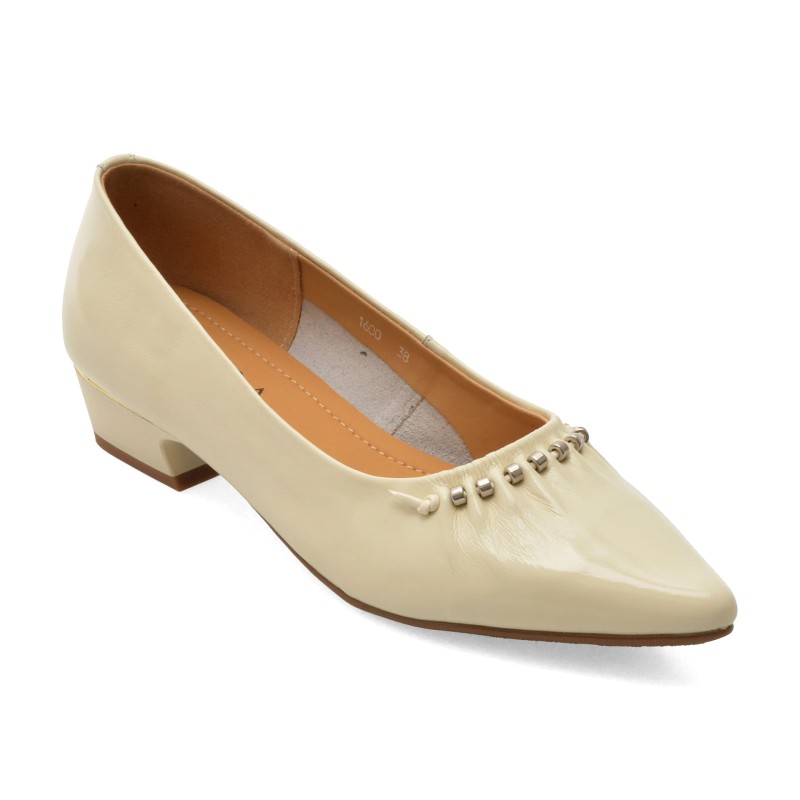 Pantofi eleganti EPICA bej, 1600, din piele naturala lacuita