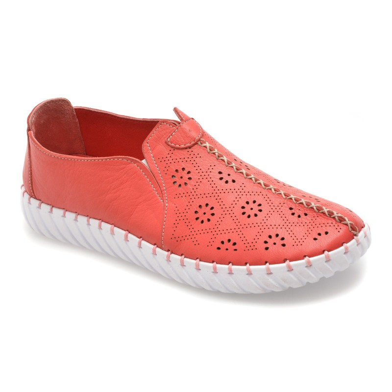 Pantofi EVIDA rosii, EV2905, din piele naturala