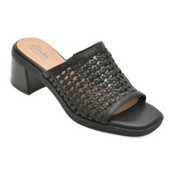 Papuci CLARKS negri, JAYLAN SLIDE, din piele ecologica