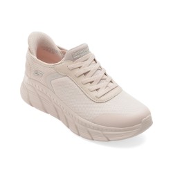 Pantofi sport SKECHERS albi, BOBS B FLEX HI, din material textil