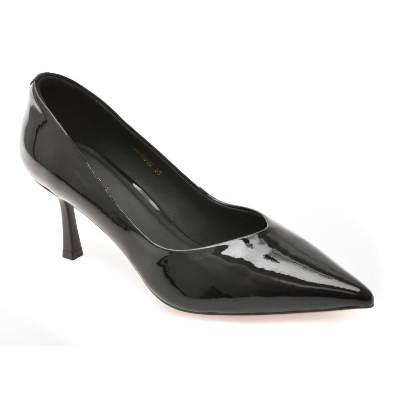 Pantofi eleganti EPICA negri, G09630, din piele naturala lacuita