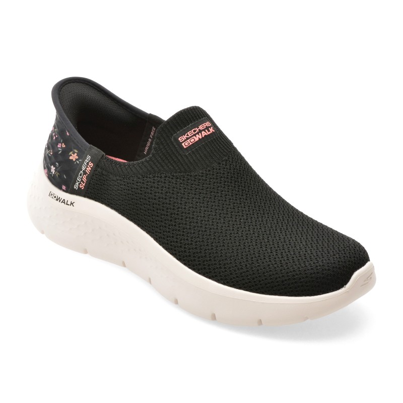 Pantofi sport SKECHERS negri, GO WALK FLEX, din material textil