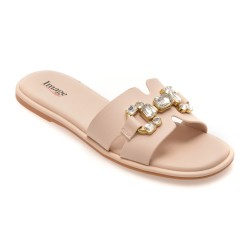 Papuci IMAGE bej, 9133, din piele naturala