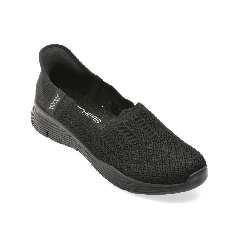 Pantofi sport SKECHERS negri, SEAGER, din material textil