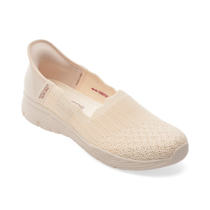 Pantofi sport SKECHERS albi, SEAGER, din material textil