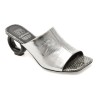Papuci FLAVIA PASSINI argintii, M1289, din piele naturala