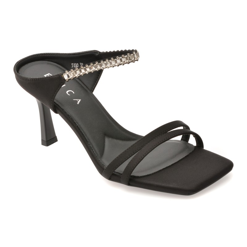 Papuci EPICA negri, 5180, din material textil