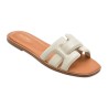 Papuci ALDO albi, ELENAA 121, din piele naturala