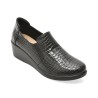 Pantofi KARISMA negri, WB60017, din piele croco