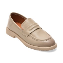 Mocasini IMAGE bej, D380, din piele naturala