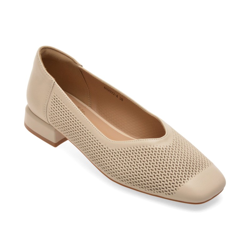 Balerini FLAVIA PASSINI bej, 6029, din piele naturala