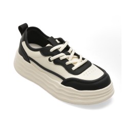 Pantofi sport GRYXX alb-negru, 2805, din piele naturala