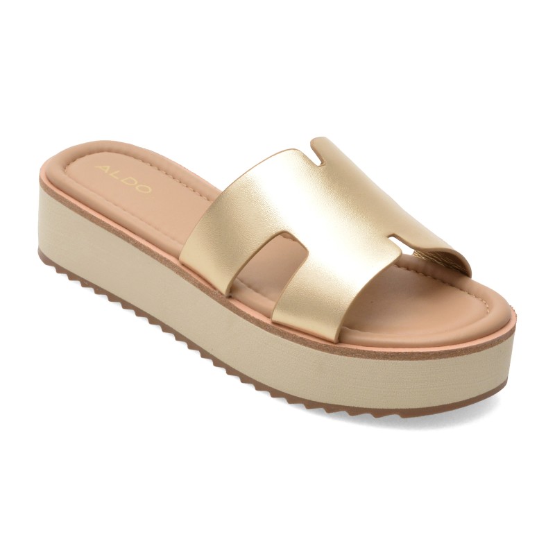 Papuci ALDO aurii, ANAYELIE 710, din piele ecologica