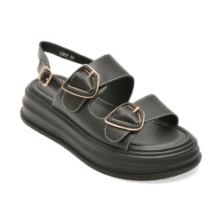 Sandale EPICA negre, L202, din piele naturala