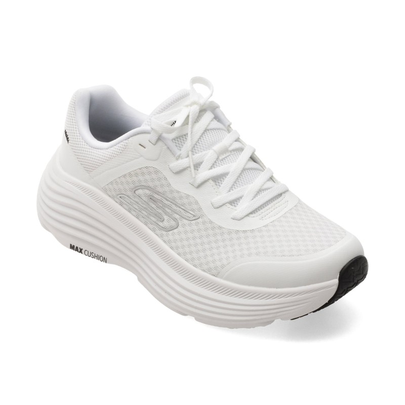 Pantofi sport SKECHERS albi, MAX CUSHIONING ENDEAVOUR, din material textil