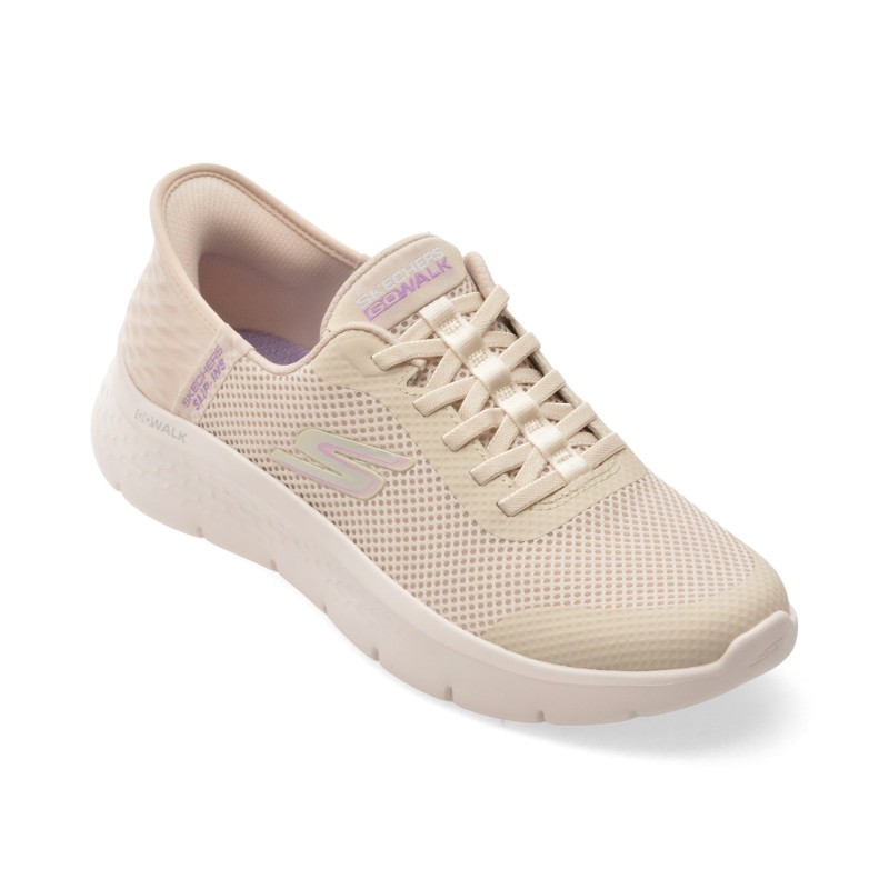 Pantofi sport SKECHERS bej, GO WALK FLEX, din material textil