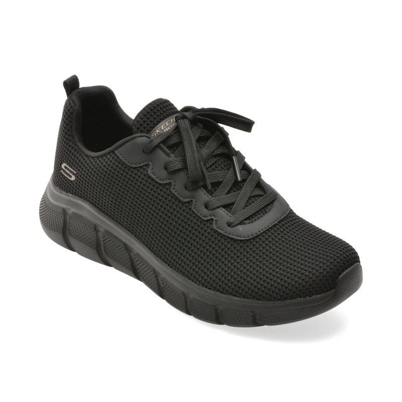 Pantofi sport SKECHERS negri, BOBS B FLEX, din material textil