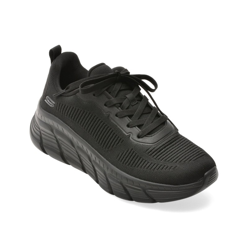 Pantofi sport SKECHERS negri, BOBS B FLEX HI, din material textil