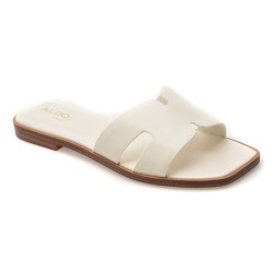 Papuci ALDO albi, ITSANDAL 100, din piele naturala