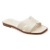 Papuci ALDO albi, ITSANDAL 100, din piele naturala