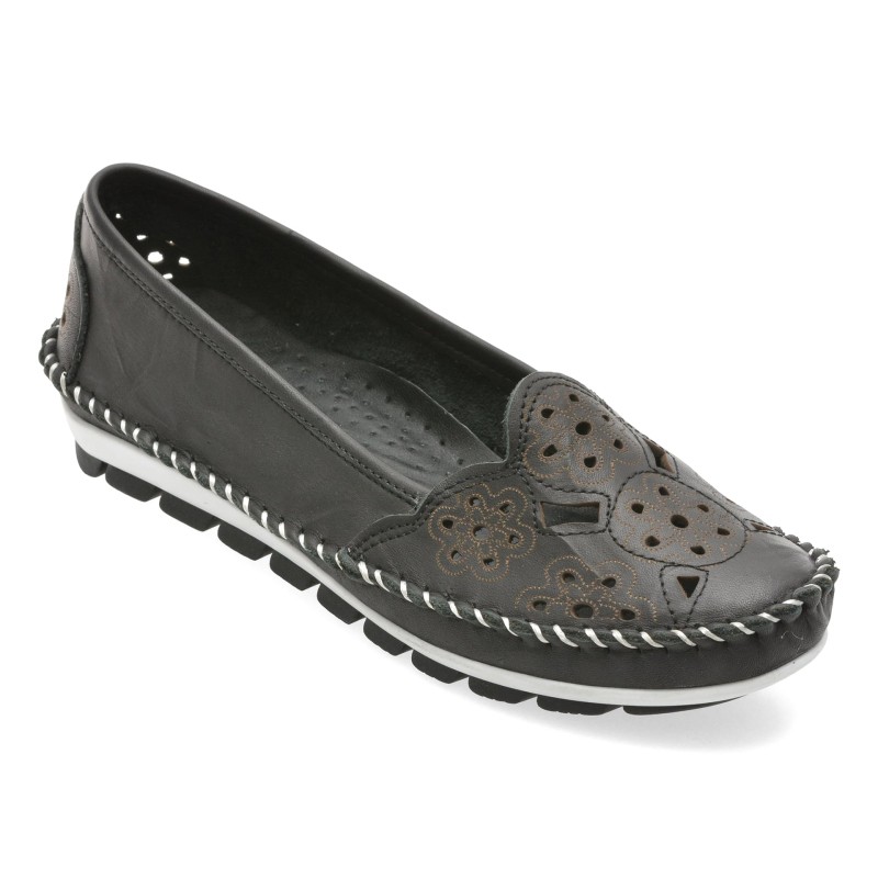 Balerini FLAVIA PASSINI negri, 2336, din piele naturala