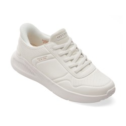Pantofi sport SKECHERS albi, UNO LITE, din piele ecologica