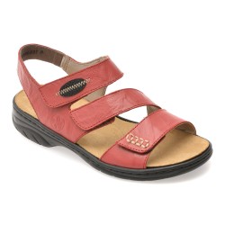 Sandale RIEKER rosii, 64573, din piele naturala
