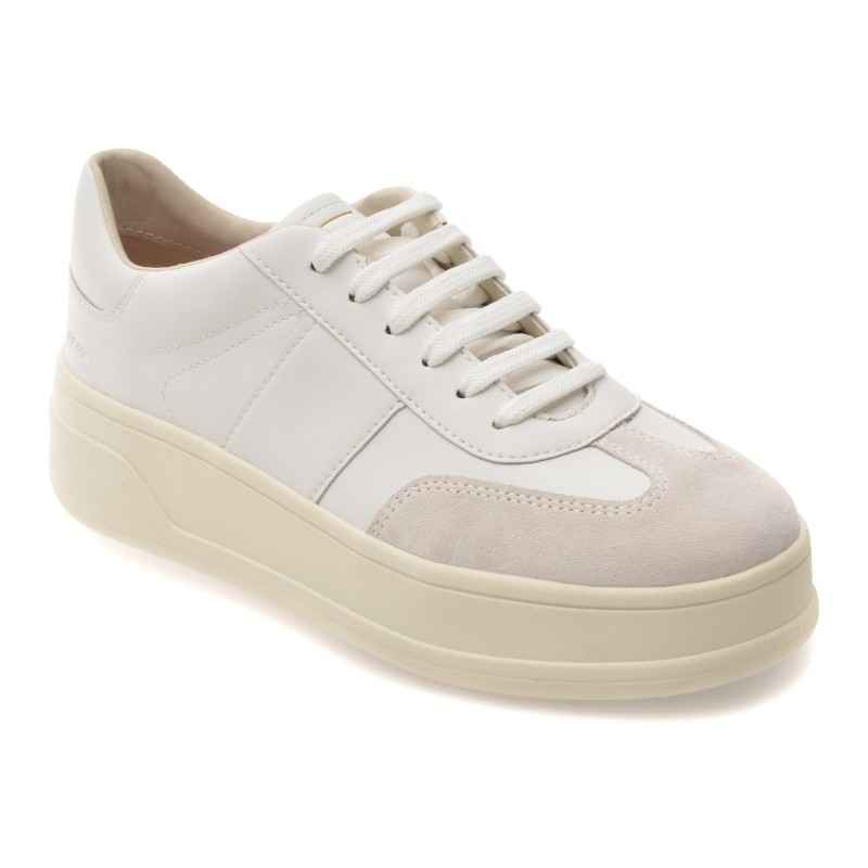 Pantofi sport GEOX albi, D65WVA, din piele naturala