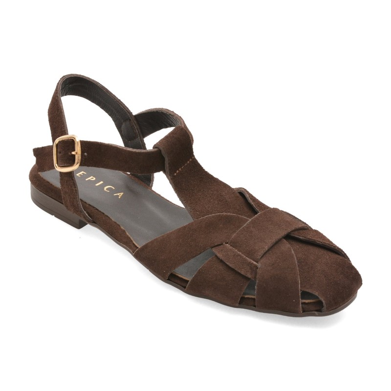 Sandale EPICA maro, 67, din piele intoarsa