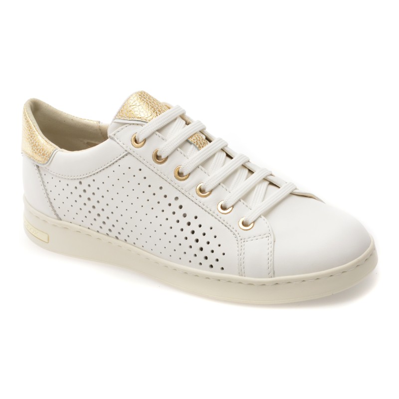 Pantofi sport GEOX albi, D151BB, din piele naturala