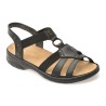Sandale RIEKER negre, 64574, din piele naturala