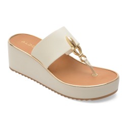 Papuci ALDO albi, PENELOPY 100, din piele ecologica