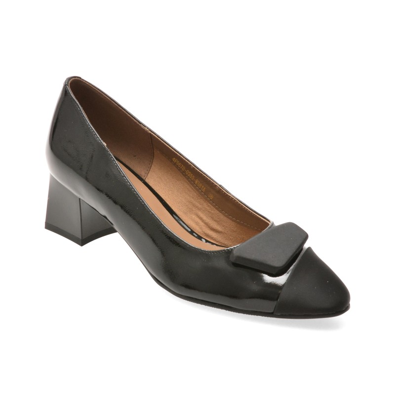 Pantofi EPICA negri, 4F5678, din piele naturala lacuita