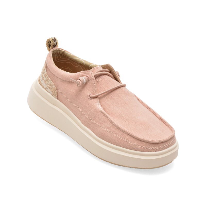 Mocasini JEEP roz, 61530, din material textil