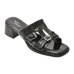 Papuci FLAVIA PASSINI negri, L622, din piele naturala lacuita