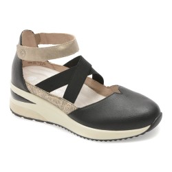 Pantofi REMONTE negri, D2411, din piele naturala