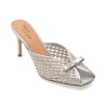 Papuci eleganti FLAVIA PASSINI argintii, HZY77, din piele ecologica