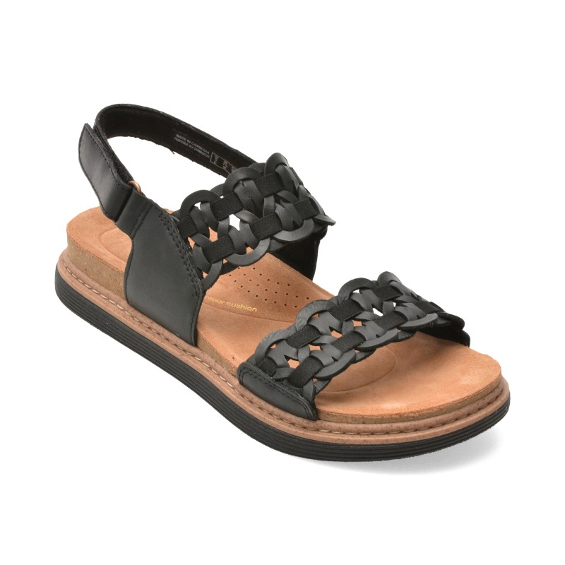 Sandale CLARKS negre, ARWELL GLIDE, din piele naturala