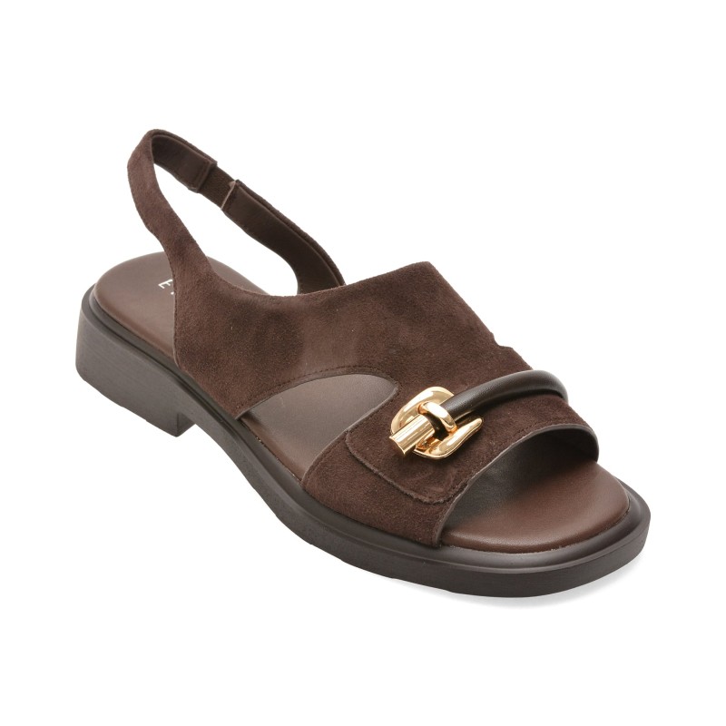 Sandale EPICA maro, 1302H28, din piele intoarsa